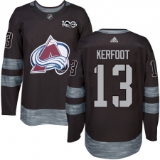 Men's Adidas Colorado Avalanche #13 Alexander Kerfoot Authentic Black 1917-2017 100th Anniversary NHL Jersey