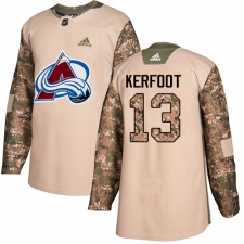 Men's Adidas Colorado Avalanche #13 Alexander Kerfoot Authentic Camo Veterans Day Practice NHL Jersey