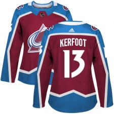 Women's Adidas Colorado Avalanche #13 Alexander Kerfoot Authentic Burgundy Red Home NHL Jersey