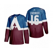 Men's Colorado Avalanche #16 Nikita Zadorov Authentic Burgundy Blue 2020 Stadium Series Hockey Jersey
