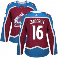 Women's Adidas Colorado Avalanche #16 Nikita Zadorov Premier Burgundy Red Home NHL Jersey