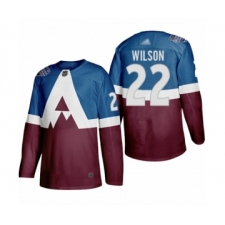 Men's Colorado Avalanche #22 Colin Wilson Authentic Burgundy Blue 2020 Stadium Series Hockey Jersey