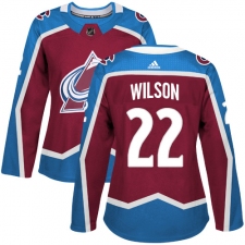 Women's Adidas Colorado Avalanche #22 Colin Wilson Premier Burgundy Red Home NHL Jersey