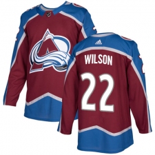 Youth Adidas Colorado Avalanche #22 Colin Wilson Premier Burgundy Red Home NHL Jersey