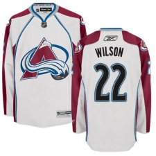 Youth Reebok Colorado Avalanche #22 Colin Wilson Authentic White Away NHL Jersey