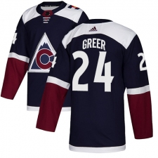 Youth Adidas Colorado Avalanche #24 A.J. Greer Authentic Navy Blue Alternate NHL Jersey