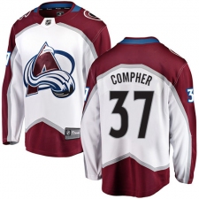 Youth Colorado Avalanche #37 J.T. Compher Fanatics Branded White Away Breakaway NHL Jersey