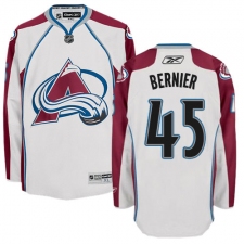 Men's Reebok Colorado Avalanche #45 Jonathan Bernier Authentic White Away NHL Jersey