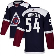 Men's Adidas Colorado Avalanche #54 Anton Lindholm Authentic Navy Blue Alternate NHL Jersey
