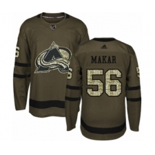 Men's Adidas Colorado Avalanche #56 Cale Makar Authentic Green Salute to Service NHL Jersey