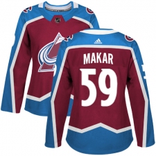 Women's Adidas Colorado Avalanche #59 Cale Makar Premier Burgundy Red Home NHL Jersey