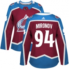 Women's Adidas Colorado Avalanche #94 Andrei Mironov Premier Burgundy Red Home NHL Jersey