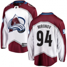 Youth Colorado Avalanche #94 Andrei Mironov Fanatics Branded White Away Breakaway NHL Jersey