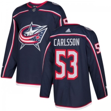Youth Adidas Columbus Blue Jackets #53 Gabriel Carlsson Premier Navy Blue Home NHL Jersey