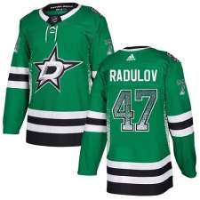 Men's Adidas Dallas Stars #47 Alexander Radulov Authentic Green Drift Fashion NHL Jersey