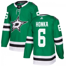 Men's Adidas Dallas Stars #6 Julius Honka Authentic Green Home NHL Jersey