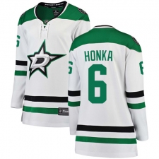Women's Dallas Stars #6 Julius Honka Authentic White Away Fanatics Branded Breakaway NHL Jersey