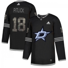 Men's Adidas Dallas Stars #18 Tyler Pitlick Black Authentic Classic Stitched NHL Jersey