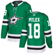 Men's Adidas Dallas Stars #18 Tyler Pitlick Premier Green Home NHL Jersey