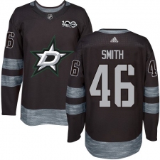 Men's Adidas Dallas Stars #46 Gemel Smith Authentic Black 1917-2017 100th Anniversary NHL Jersey