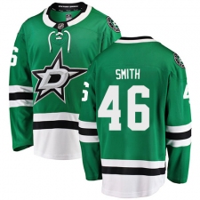 Men's Dallas Stars #46 Gemel Smith Authentic Green Home Fanatics Branded Breakaway NHL Jersey