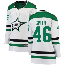 Women's Dallas Stars #46 Gemel Smith Authentic White Away Fanatics Branded Breakaway NHL Jersey