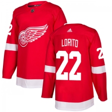 Men's Adidas Detroit Red Wings #22 Matthew Lorito Authentic Red Home NHL Jersey