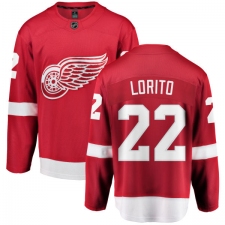 Men's Detroit Red Wings #22 Matthew Lorito Fanatics Branded Red Home Breakaway NHL Jersey