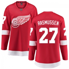 Women's Detroit Red Wings #27 Michael Rasmussen Fanatics Branded Red Home Breakaway NHL Jersey