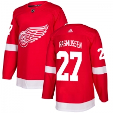 Youth Adidas Detroit Red Wings #27 Michael Rasmussen Authentic Red Home NHL Jersey