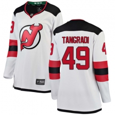 Women's New Jersey Devils #49 Eric Tangradi Fanatics Branded White Away Breakaway NHL Jersey