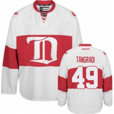 Youth Reebok Detroit Red Wings #49 Eric Tangradi Premier White Third NHL Jersey