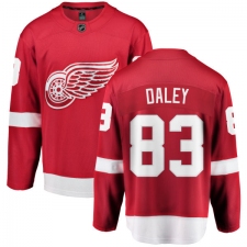 Youth Detroit Red Wings #83 Trevor Daley Fanatics Branded Red Home Breakaway NHL Jersey