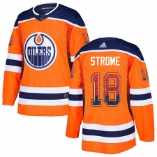 Men's Adidas Edmonton Oilers #18 Ryan Strome Authentic Orange Drift Fashion NHL Jersey