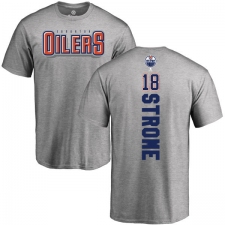 NHL Adidas Edmonton Oilers #18 Ryan Strome Ash Backer T-Shirt