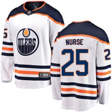 Men's Edmonton Oilers #25 Darnell Nurse Fanatics Branded White Away Breakaway NHL Jersey