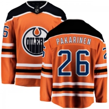 Men's Edmonton Oilers #26 Iiro Pakarinen Fanatics Branded Orange Home Breakaway NHL Jersey