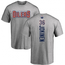 NHL Adidas Edmonton Oilers #36 Jussi Jokinen Ash Backer T-Shirt