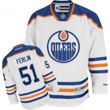 Men's Reebok Edmonton Oilers #51 Brian Ferlin Authentic White Away NHL Jersey