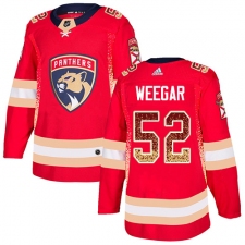 Men's Adidas Florida Panthers #52 MacKenzie Weegar Authentic Red Drift Fashion NHL Jersey