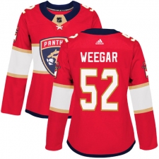 Women's Adidas Florida Panthers #52 MacKenzie Weegar Authentic Red Home NHL Jersey