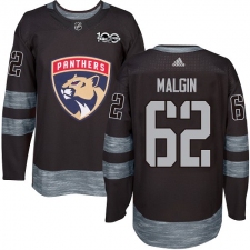 Men's Adidas Florida Panthers #62 Denis Malgin Premier Black 1917-2017 100th Anniversary NHL Jersey