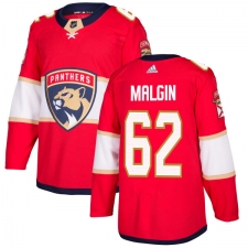 Youth Adidas Florida Panthers #62 Denis Malgin Premier Red Home NHL Jersey