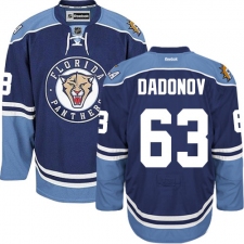 Men's Reebok Florida Panthers #63 Evgenii Dadonov Authentic Navy Blue Third NHL Jersey