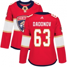 Women's Adidas Florida Panthers #63 Evgenii Dadonov Authentic Red Home NHL Jersey
