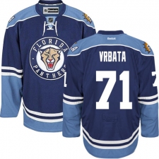 Men's Reebok Florida Panthers #71 Radim Vrbata Authentic Navy Blue Third NHL Jersey