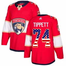 Youth Adidas Florida Panthers #74 Owen Tippett Authentic Red USA Flag Fashion NHL Jersey
