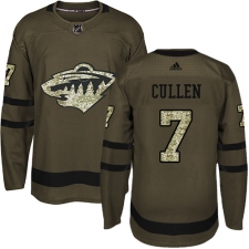 Youth Adidas Minnesota Wild #7 Matt Cullen Premier Green Salute to Service NHL Jersey