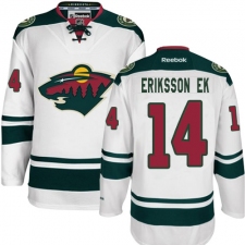 Men's Reebok Minnesota Wild #14 Joel Eriksson Ek Authentic White Away NHL Jersey