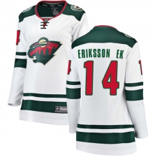 Women's Minnesota Wild #14 Joel Eriksson Ek Authentic White Away Fanatics Branded Breakaway NHL Jersey